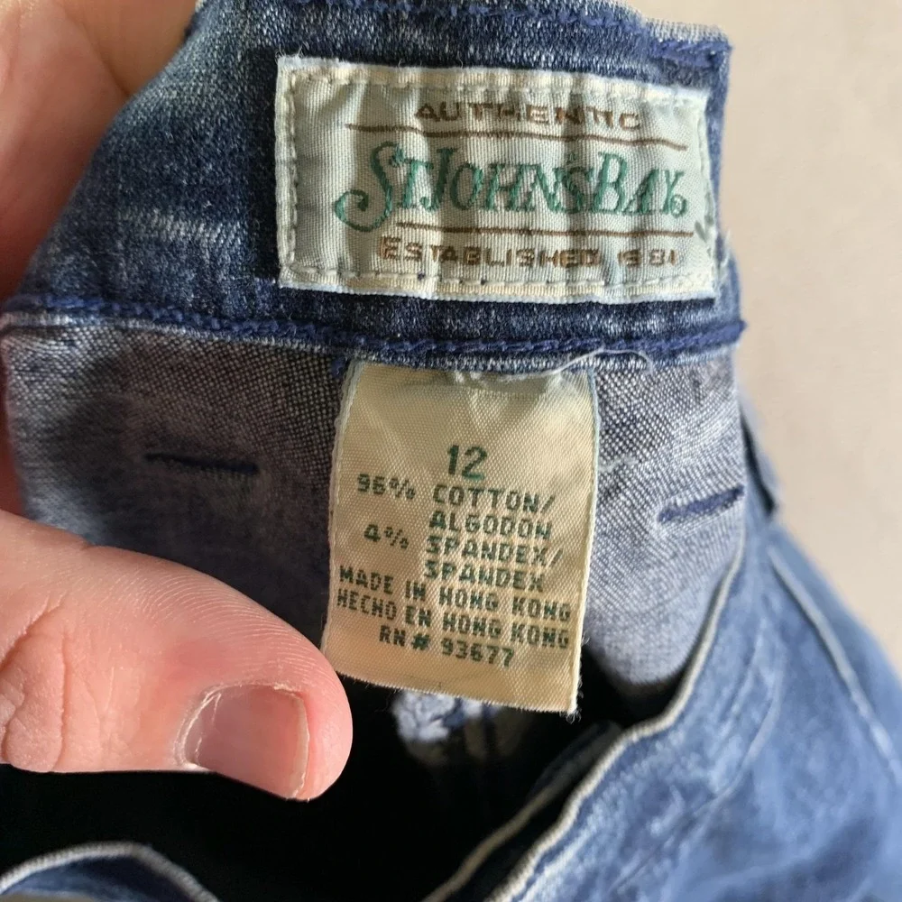 Vintage St Johns Bay Jeans Womens 12 Blue Stonewash High Rise Straight 30x31 NEW